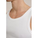 WE Fashion - Heren Slim Fit Singlet - Wit - Katoen