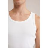 WE Fashion - Heren Slim Fit Singlet - Wit - Katoen