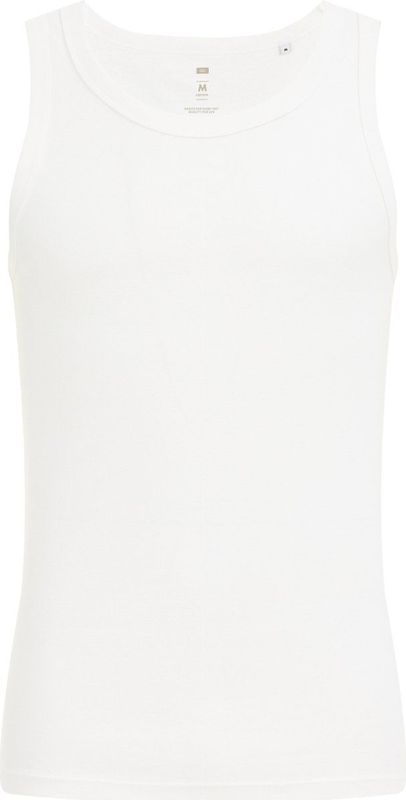 WE Fashion - Heren Slim Fit Singlet - Wit - Katoen