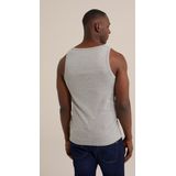 WE Fashion - Slim Fit Singlet - Lichtgrijs gemeleerd - Katoen