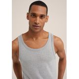 WE Fashion - Slim Fit Singlet - Lichtgrijs gemeleerd - Katoen