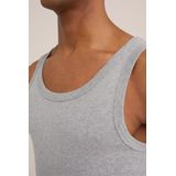 WE Fashion - Slim Fit Singlet - Lichtgrijs gemeleerd - Katoen
