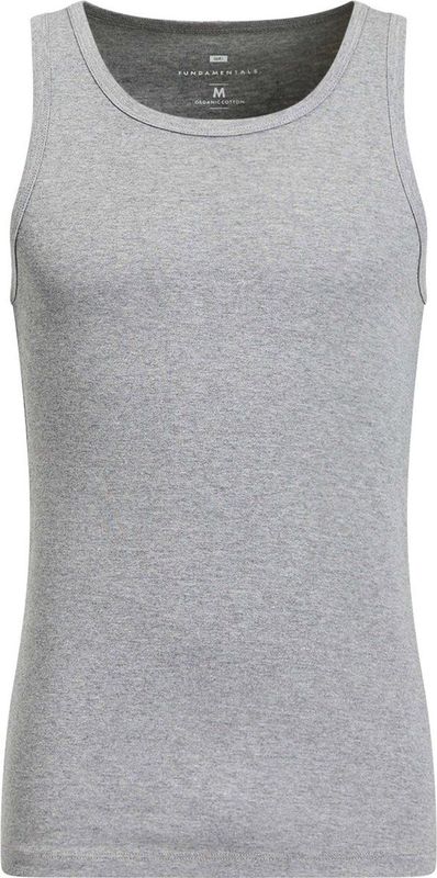WE Fashion - Slim Fit Singlet - Lichtgrijs gemeleerd - Katoen