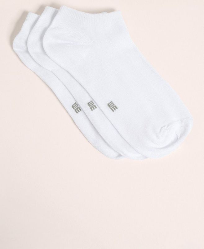 WE Fashion - Sneakersokken - Set van 3 Paar - Heren - Zwart