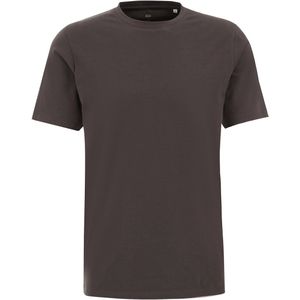 WE Fashion - Heren Slim fit T-shirt - Slim Fit - Donkergrijs - Katoen - Maat: XXL