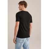 WE Fashion Heren 'deep' V-neck T-shirt van biologisch katoen