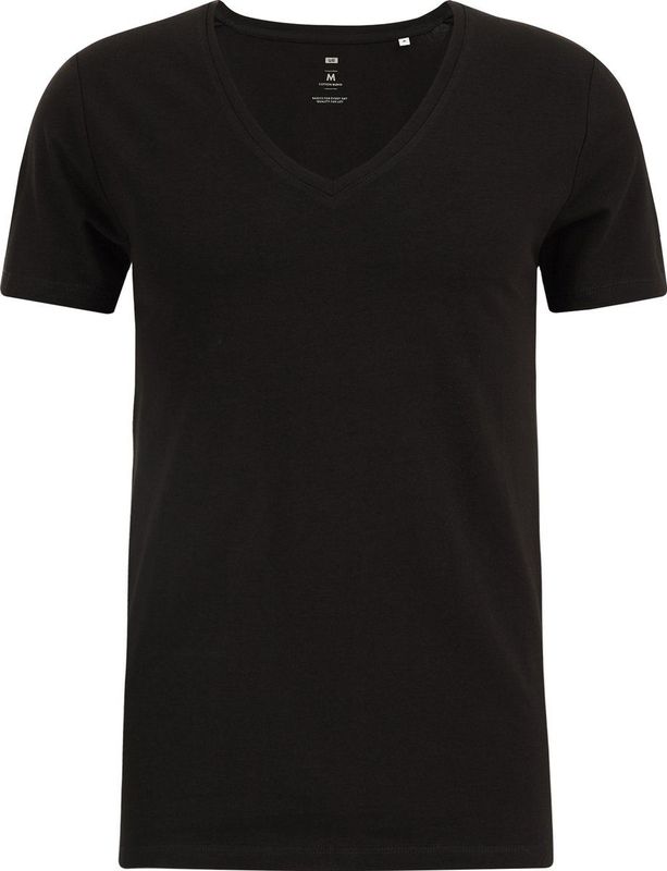 WE Fashion Heren 'deep' V-neck T-shirt van biologisch katoen
