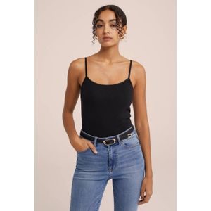 Jersey Spaghetti Top - Effen - Ronde Hals - Mouwloos