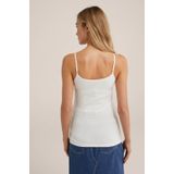 WE Fashion - Spaghetti Top - Wit - Slanke Pasvorm - Mouwloos