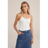 WE Fashion - Spaghetti Top - Wit - Slanke Pasvorm - Mouwloos