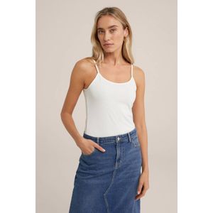 WE Fashion - Spaghetti Top - Wit - Slanke Pasvorm - Mouwloos