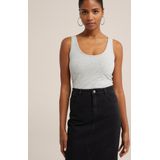 WE Fashion Singlet met Biologisch Katoen Grijs