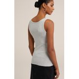 WE Fashion Singlet met Biologisch Katoen Grijs