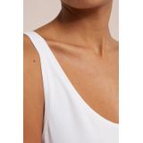 WE Fashion Singlet met Biologisch Katoen Wit