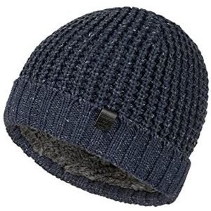 BICKLEY + MITCHELL Chunky Mens Beanie with Cotton and Teddy Lining 1064-01-5-133 muts, Navy Twist, Eén maat voor mannen