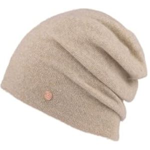 BICKLEY + MITCHELL Dames Cashmere Merino Slouchy Beanie Hat, beige, Eén maat