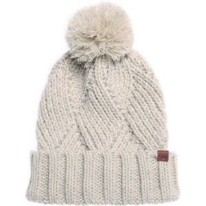 BICKLEY + MITCHELL Girl's Chunky Knit Pom Girls 4024-01-11-117-7/10 Beanie Hoed, Linen Twist, leeftijd 7-10