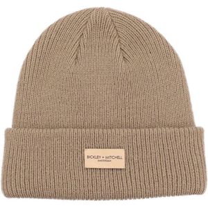 BICKLEY + MITCHELL Dames Color Popping Rib Beanie Hat, beige, Eén maat