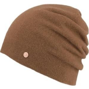 BICKLEY + MITCHELL Dames Cashmere Merino Slouchy Beanie Hat, bruin, Eén maat