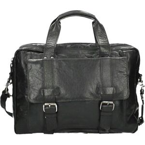 Spikes & Sparrow Laptoptas / Werktas / Aktetas - Bronco - 15.4 inch - Leer - Zwart