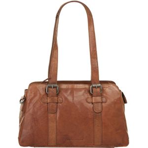 Spikes & Sparrow Medium Schoudertas / Crossbodytas Dames - Leer - Oklahoma - Cognac