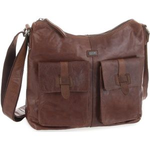 Spikes & Sparrow Leren Crossbody tas Arizona, Brandy