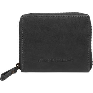 Spikes & Sparrow Bronco RFID lederen portemonnee 10 cm, zwart.
