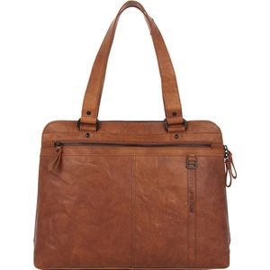 Spikes & Sparrow Dames Laptoptas / Werktas / Aktetas - Durante - Cognac - 15 inch