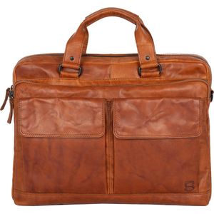 Spikes & Sparrow Laptoptas / Werktas / Aktetas - 17 inch - Robert - Cognac