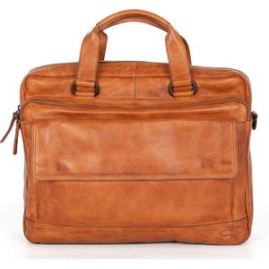 Spikes & Sparrow Schoudertas / Laptoptas 15.6'' Apache Brandy