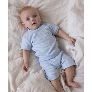 Feetje - Summer Special - Wafel Shortama - Pastel blue - Unisex Pyjama