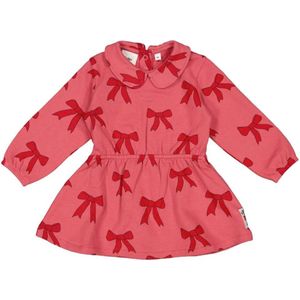 Feetje - Jurk - Roze - Midi Lengte - Lange Mouwen - Klassieke Kraag