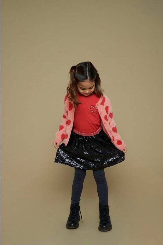 Jubel - Queen Of Hearts - Gebreid Vest - Roze/Rood