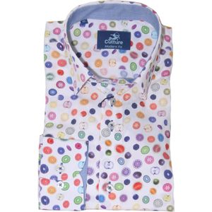 Culture - Heren Overhemd - Multi Colour Fruit Dessin - 100% Katoen