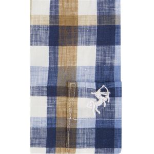 Eden Valley - Casual Overhemd - Blauw Geruit - 100% Katoen