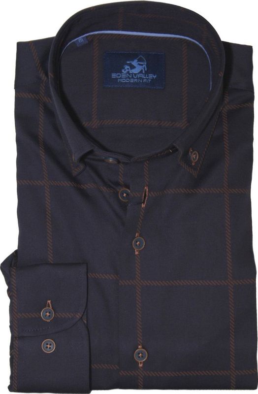 Eden Valley - Geruit Overhemd - Donkerblauw - 514824