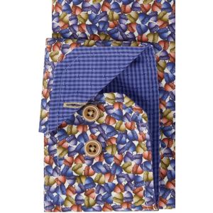 Portofino - Overhemd - Blauw - Katoen - Regular Fit
