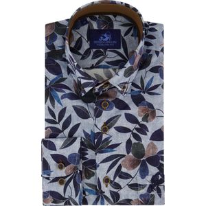 Eden Valley - Casual Overhemd - Blauw - Katoen/Elastaan