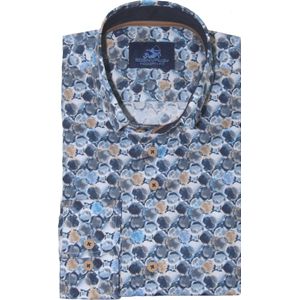 Eden Valley - Lange Mouw Overhemd - Blauw - Modern Fit - 100% Katoen