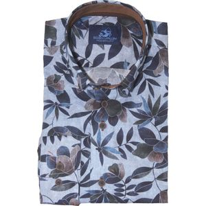 Eden Valley - Lange Mouw Overhemd - Blauw - 100% Katoen - Modern Fit