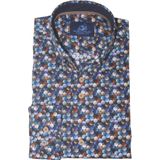 Eden Valley - Lange Mouw Overhemd - Blauw - Katoen - Modern Fit