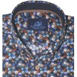 Eden Valley - Lange Mouw Overhemd - Blauw - Katoen - Modern Fit