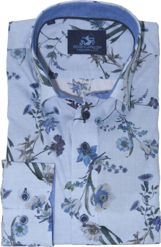 Eden Valley Gebloemd Overhemd Lange mouw - 216065 Modern fit