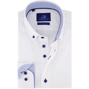 Eden Valley - Modern Fit Overhemd - Wit - Katoen/Polyester - Lange Mouw