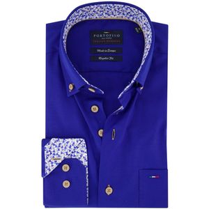 Portofino - Overhemd - Kobalt Blauw - 100% Katoen