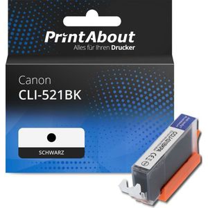 PrintAbout huismerk Inktcartridge CLI-521BK Zwart Geschikt voor Canon