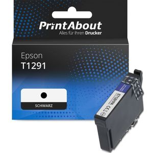 PrintAbout huismerk Inktcartridge T1291 Zwart Geschikt voor Epson