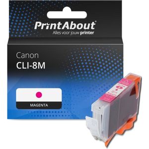 PrintAbout - Inktcartridge CLI-8M - Magenta - Geschikt voor Canon