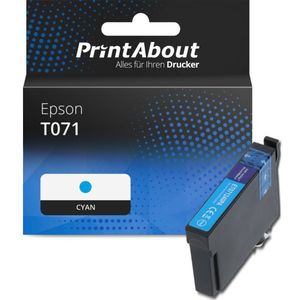 PrintAbout - Inktcartridge T071 - Cyaan - Geschikt voor Epson