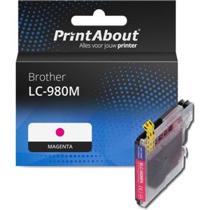 PrintAbout - Inktcartridge LC-980M - Magenta - Geschikt voor Brother